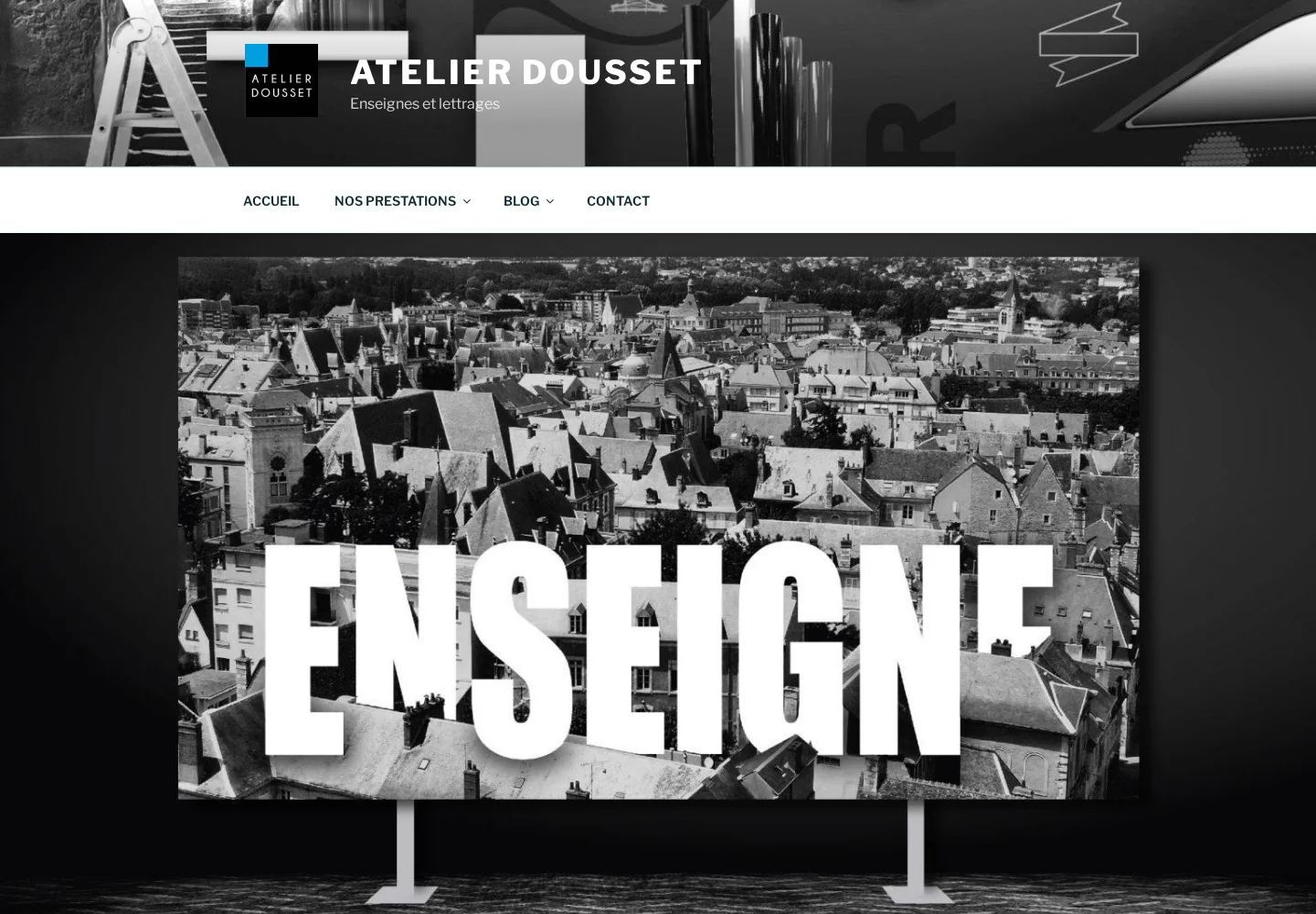Page de prestations du site Atelier Dousset sur ordinateur