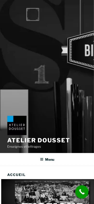 Accueil du site Atelier Dousset sur mobile