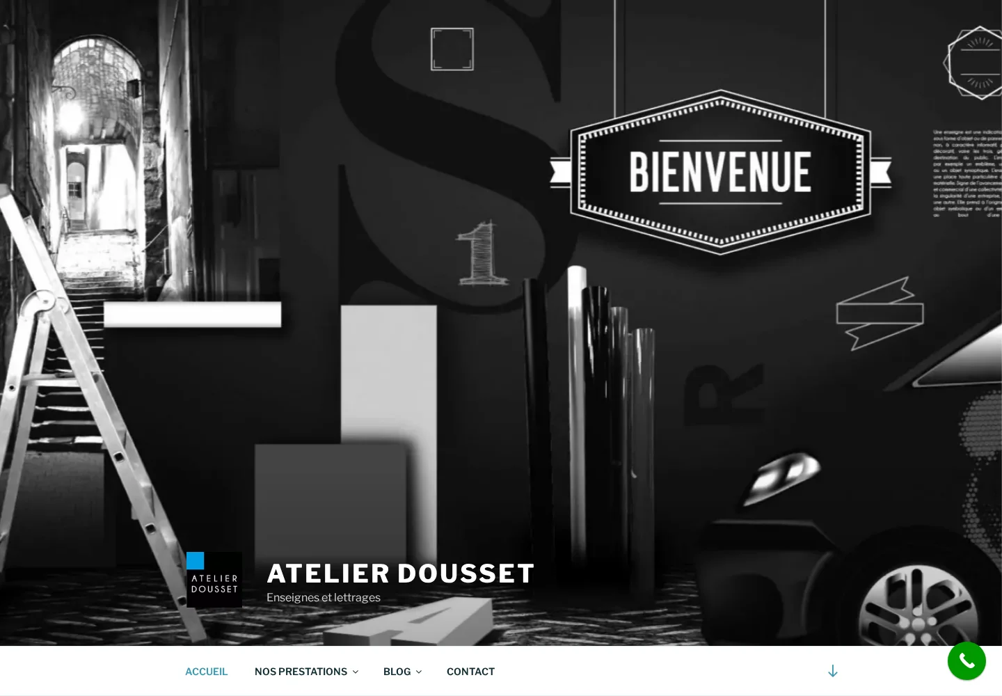 Accueil du site Atelier Dousset sur ordinateur