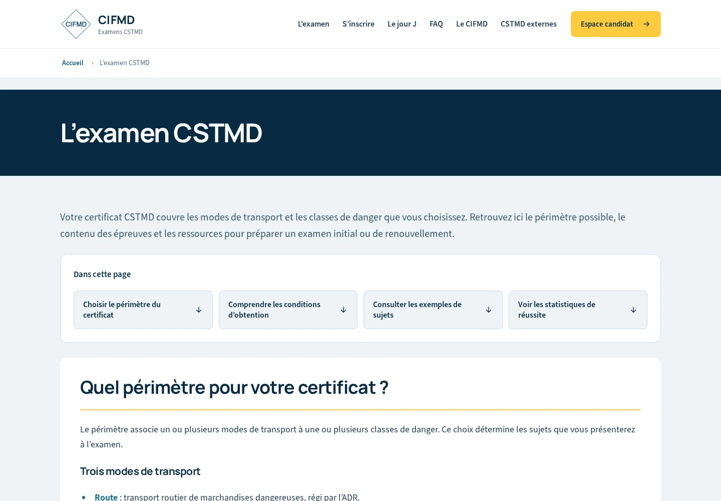 Aperçu d’une page du projet
