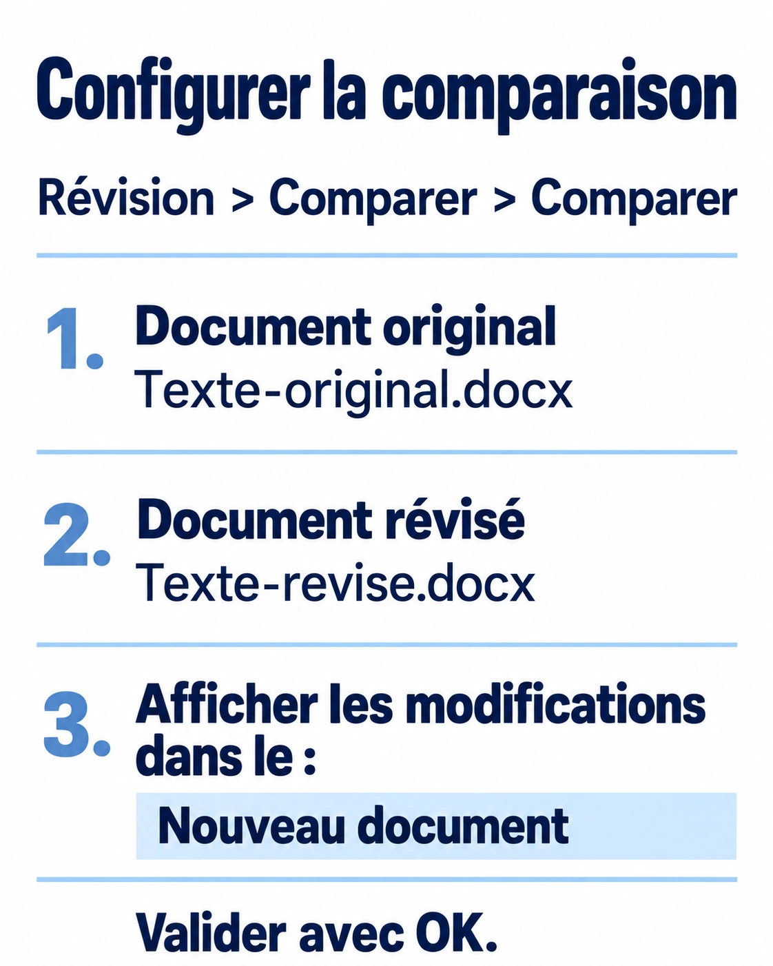 Fichiers à sélectionner et résultat dans un nouveau document.